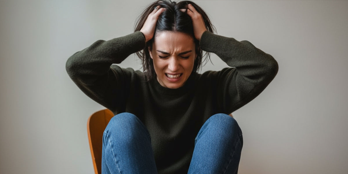 A woman with stress and anxiety